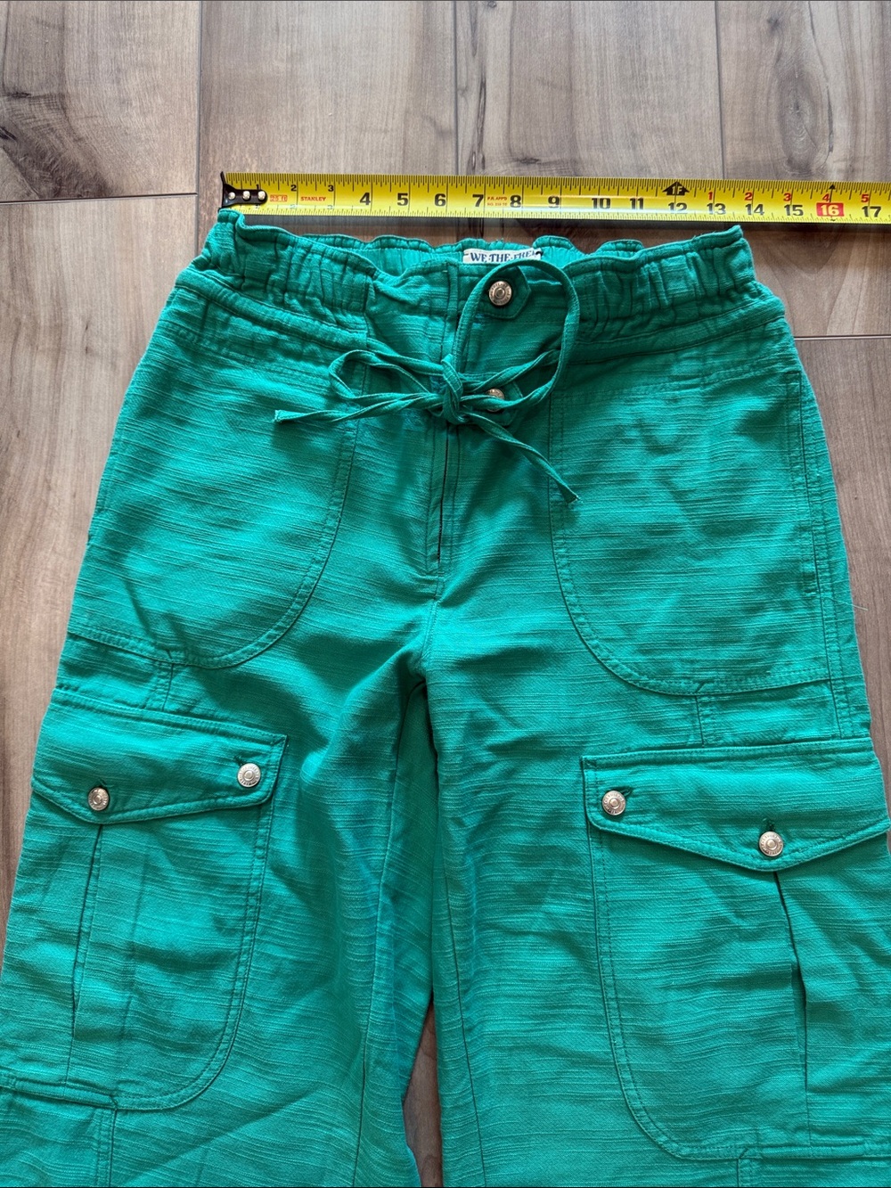 NEW Free People We The Free Park Ave Pull-On Utility Pants. Golf Green. Size M. - Picture 12 of 12